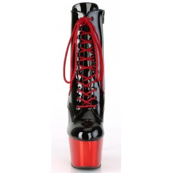 Red Chrome Platform Adore Black Granny Ankle Boots