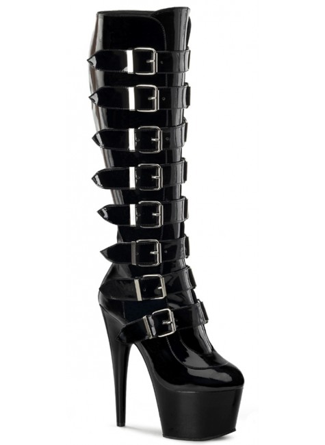 Buckled Adore Knee High Platform Boots | Celebrity Style Gothic Boots