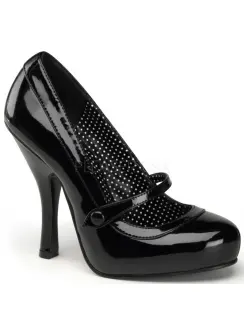 Cutie Pie Black Patent Mary Jane Pin Up Pumps