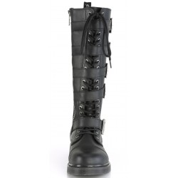 Bolt Mens Knee High Combat Boots with Buckled Straps