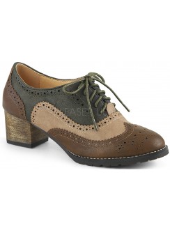 Russell Womens Wingtip Oxford in Tan and Brown