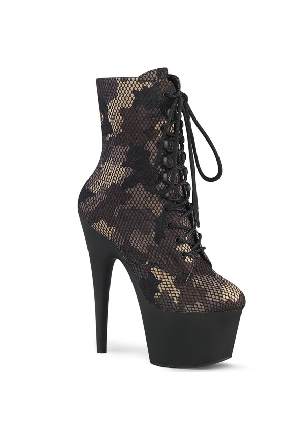 Adore Camo Mesh Platform Ankle Boots