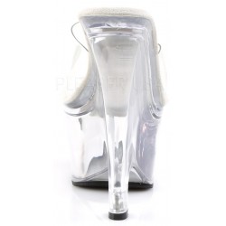 Beau Clear Wedge Peep Toe Mule