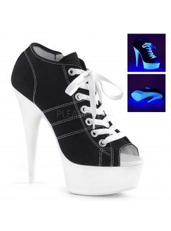 Black High Heel Peep Toe Sneaker