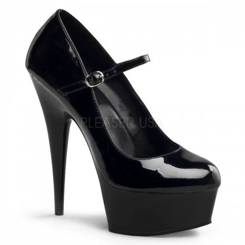 Delight High Heel Platform Black Mary Jane Shoes | Gothic Plus