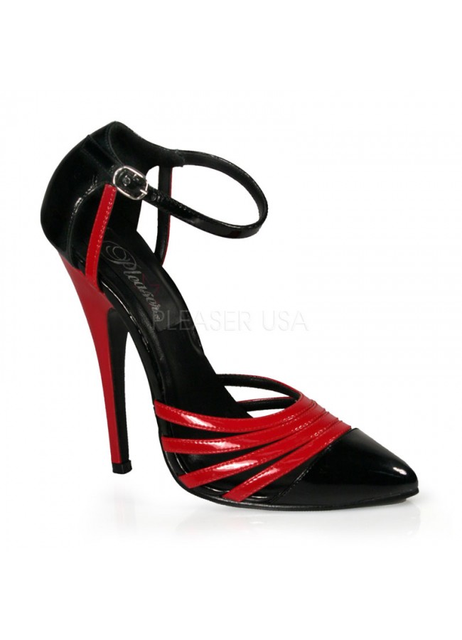 Domino High Heel Red and Black Strappy 