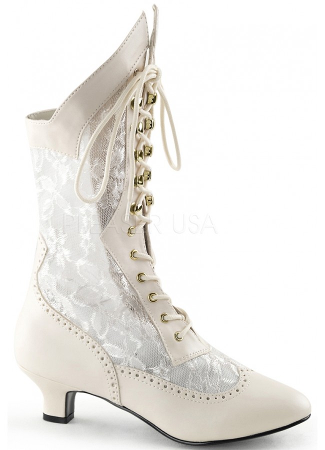 Victorian Dame Ivory Lace Boot 