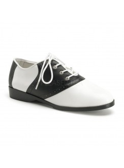 Saddle Shoes Black and White Womens Flat Oxford