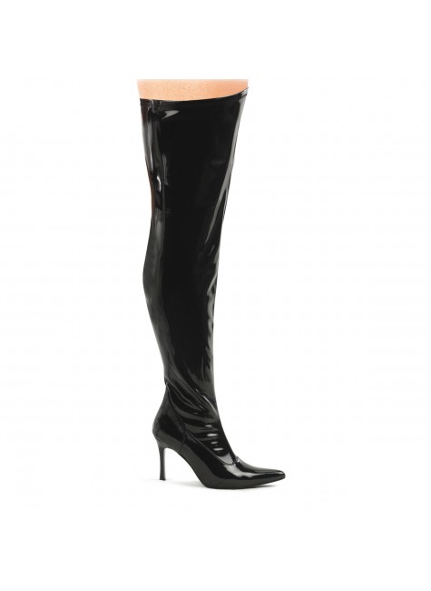 wide calf thigh high black boots