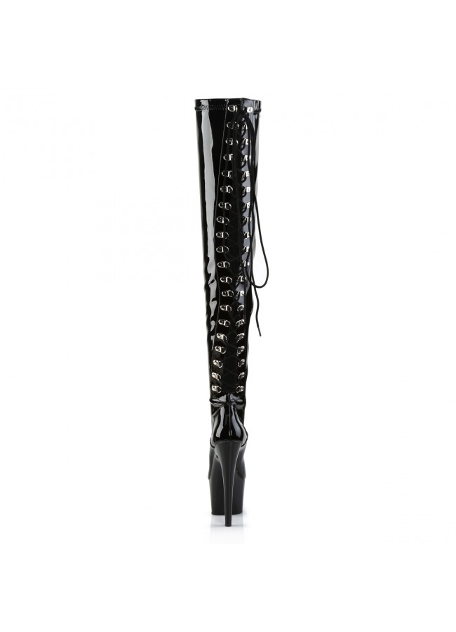 Adore Platform Lace Up Back Thigh High Boot