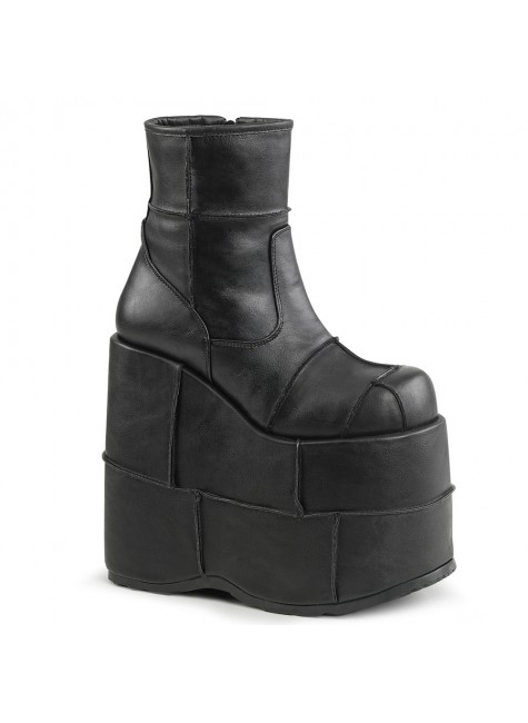 Stack Mens Platform Patched Ankle Boot - Frankenstein Costume Boot