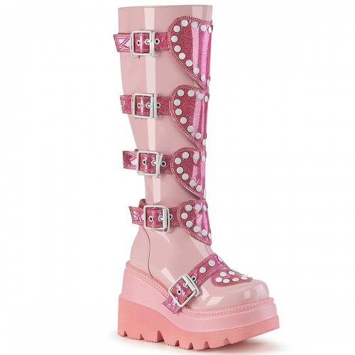 Goth Emo Punk Spiky Pink Glitter store Boots 7