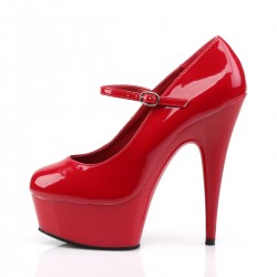 Delight Red High Heel Platform Mary Jane Shoes