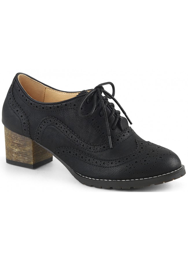 womens black wingtip oxford shoes