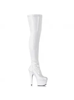 Adore White Thigh High Platform Boots