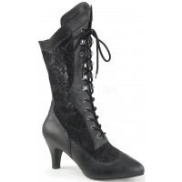 Divine Wide Width Black Victorian Platform Boots