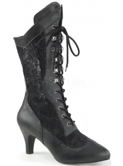 Divine Wide Width Black Victorian Platform Boots