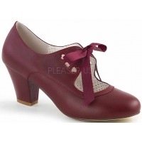 Wiggle Vintage Style Mary Jane Shoes in Burgundy