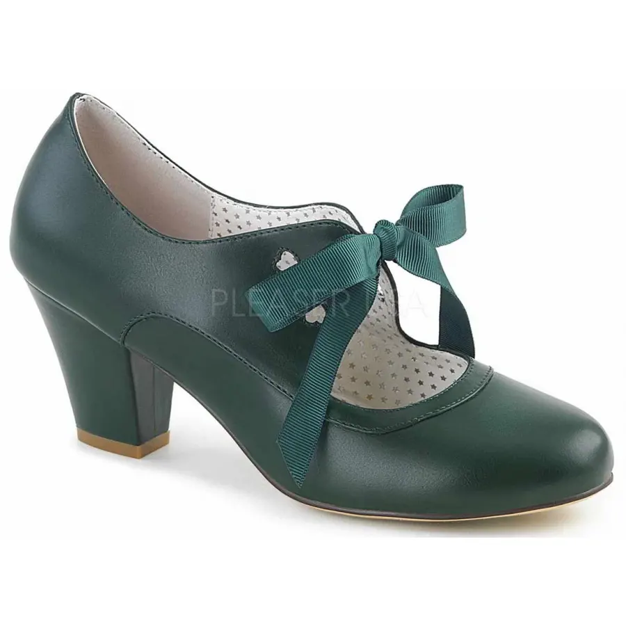 Wednesday Women's Vintage Mary Jane Shoes (Green)