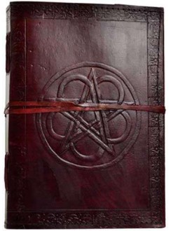 Pentagram Leather 10 Inch Journal with Cord