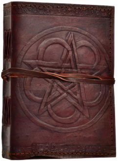 Pentagram Leather Journal with Cord