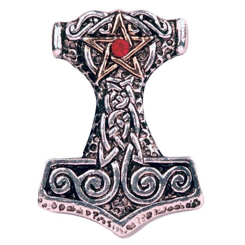 Pentacle Thor's Hammer Pewter Necklace | Viking Jewelry, Asartu, Norse