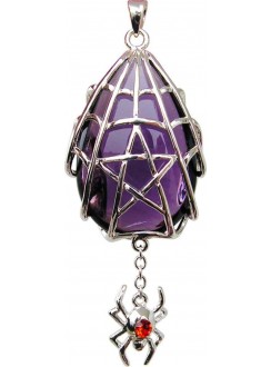 Spyder Pentacle Crystal Keeper Spider Gothic Necklace